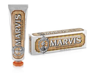 Marvis Orange Blossom toothpaste with orange packaging