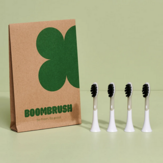 BOOMBRUSH Tête de brosse à dents blanche à poils souples pour dents sensibles