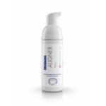 Mousse d'entretien dentaire Curaprox Aligner Foam en flacon distributeur blanc pour la reminéralisation et la protection des dents avec aligners
